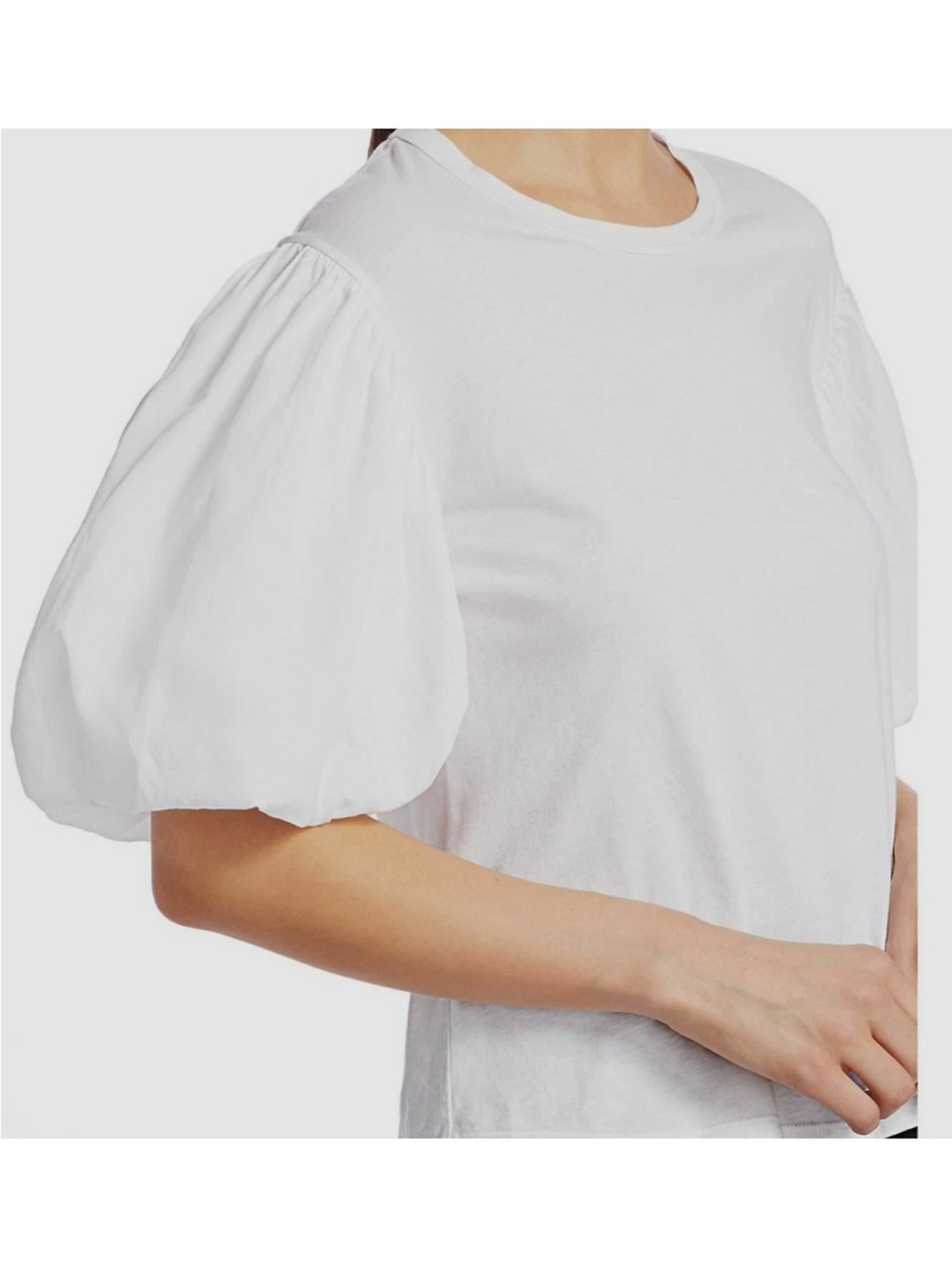 COS Oversized Puff Sleeve Boxy Shirt White Size Medium